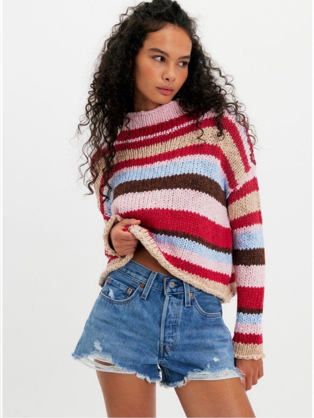 NEW Free People Opal Rollneck Stripe Sweater Small